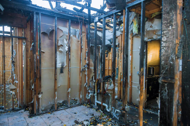 Professional Fire Damage Restoration technician working in Lochearn, MD